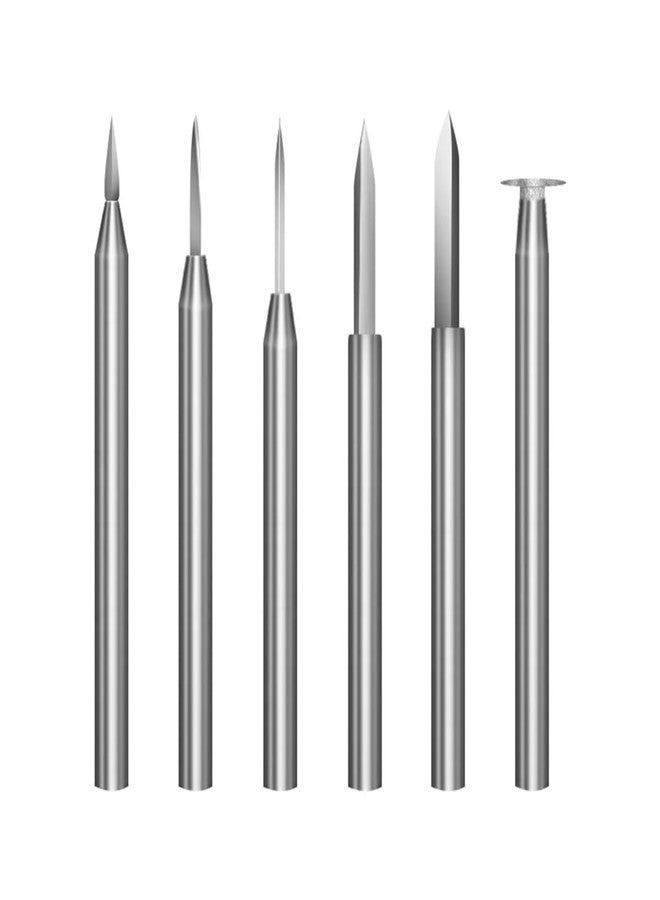 Serplex® 6Pcs Stainless Steel Detail Carving Bits for Rotary Tool, 2.35mm Shank, Versatile Pointed & Needle Tips Set, Universal Engraving Drill Bits for DIY Wood Craft, Woodworking, Polishing - Image 1